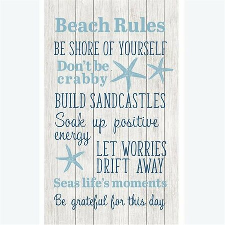 YOUNGS Wood Beach Rules Wall Plaque 30271